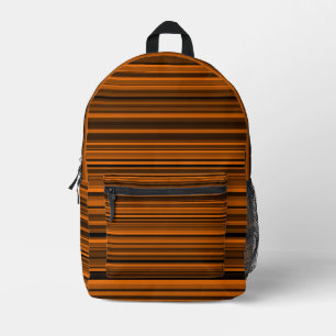 Sac À Dos Imprimé Orange Brown en bandes noires