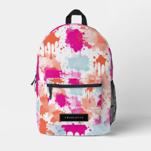 Sac À Dos Imprimé Orange Rose Bleu Abstrait Moderne École de filles