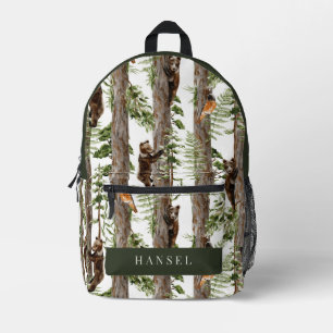 Sac À Dos Imprimé Ours de forêt de Bois