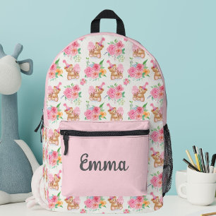 Sac À Dos Imprimé Ours en peluche fille rose glace aux pivoines