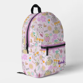 Sac À Dos Imprimé Owl Pastel Pink