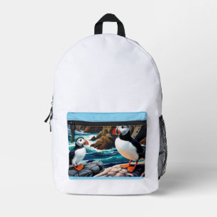 Sac À Dos Imprimé Pack arrière de pouffins islandais