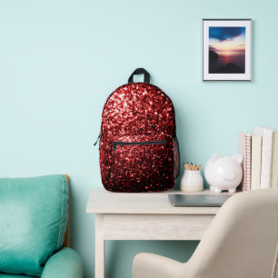Sac À Dos Imprimé Paillettes fausses scintillantes rouge foncé