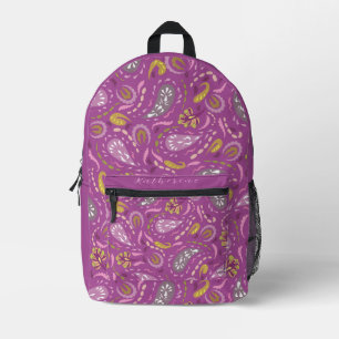 Sac À Dos Imprimé Paisley Rouge Vin