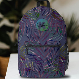 Sac À Dos Imprimé Palme tropicale exotique moderne Feuilles Nom Mono