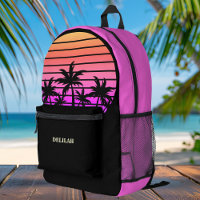 Palmiers noirs rose tropical Plage personnalisée