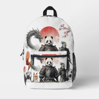 Sac À Dos Imprimé Panda Samouraï & Guerriers Mythiques Art Fantastiq