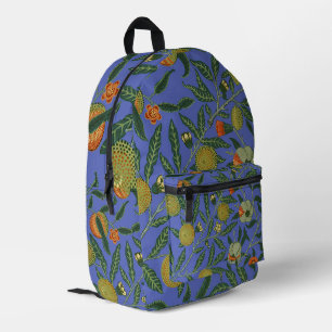 Sac À Dos Imprimé Papier peint coloré Grenade Bleue de William Morri