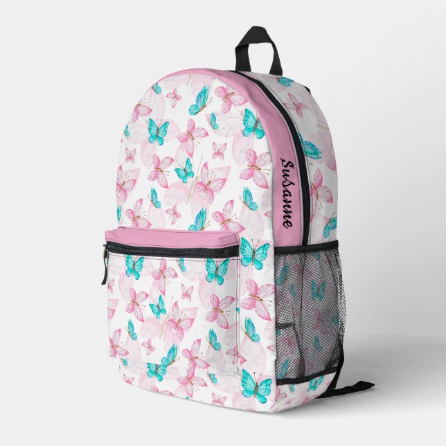 Sac À Dos Imprimé Papillon mignonne Rose Girls (Coin arrière droit)