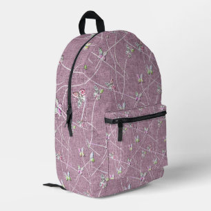 Sac À Dos Imprimé Papillons à l'aquarelle sur rose poudré