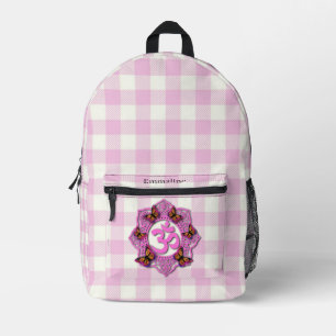 Sac À Dos Imprimé Papillons blanc plaid rose classique ohm chakra