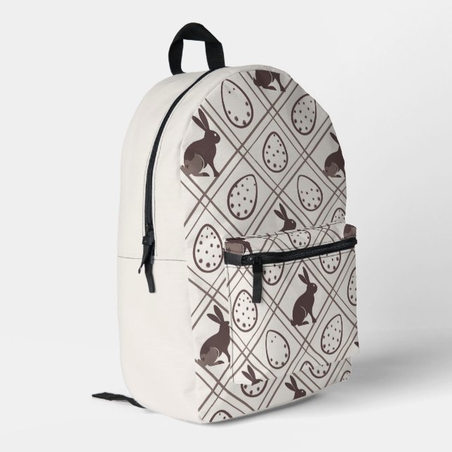 Sac À Dos Imprimé Pâques carreaux marron   (Coin arrière gauche)