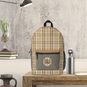 Sac À Dos Imprimé Parchemin Plaid Moderne