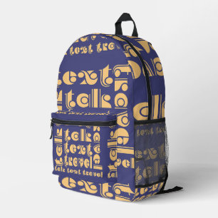 Sac À Dos Imprimé Parler Texte bleu Voyage