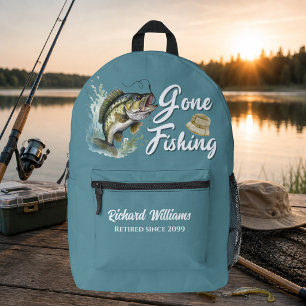 Sac À Dos Imprimé Parti Pêcher Gros Poisson Cadeau pour Pêcheur Retr