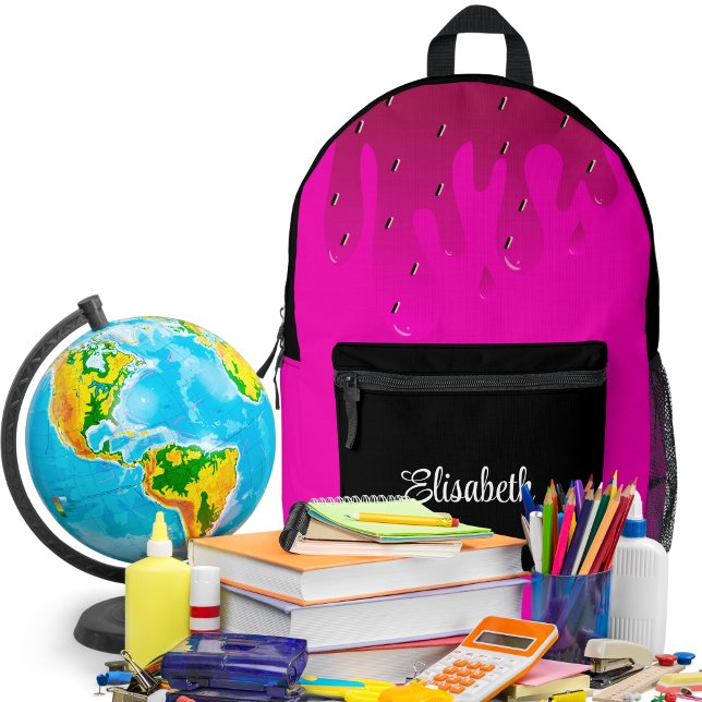 Sac À Dos Imprimé Parties scintillant Fraise à sécher Slime personna (Glitter Strawberry Dripping Slime Personalized Backpack)