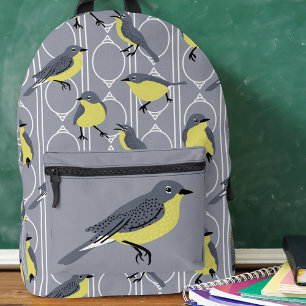 Sac À Dos Imprimé Parulines de Kirtland Amateurs d'oiseaux gris et j
