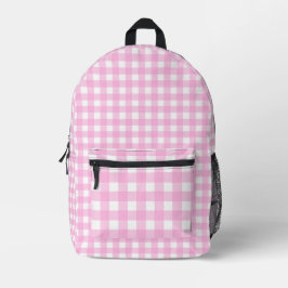 Sac À Dos Imprimé Pastel Pink En vichy Motif