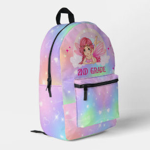 Sac À Dos Imprimé Pastels Coeurs et fée sur un nuage Personnalisé
