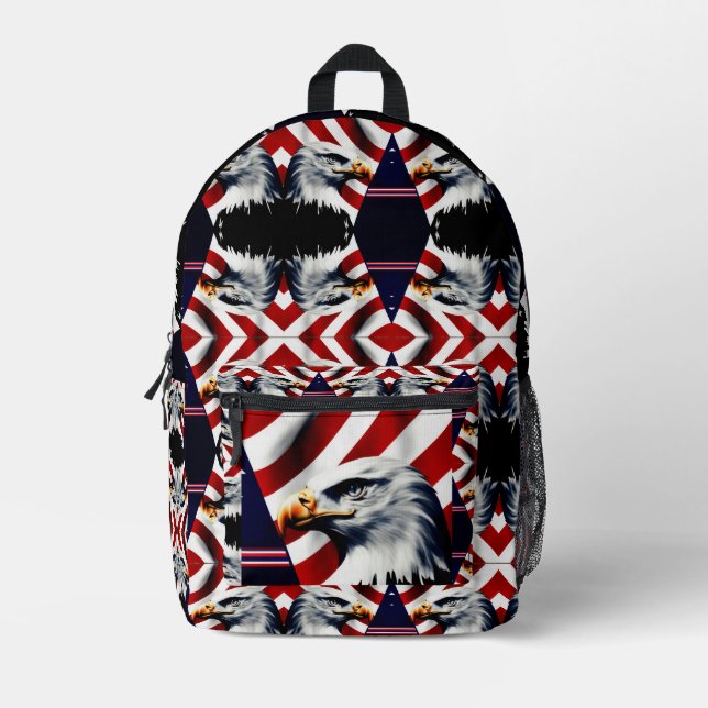 Sac À Dos Imprimé Patriotique et drapeau et aigle (Recto)