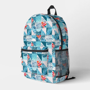 Sac À Dos Imprimé Pattern de Tropical Teal Geometric Abstract