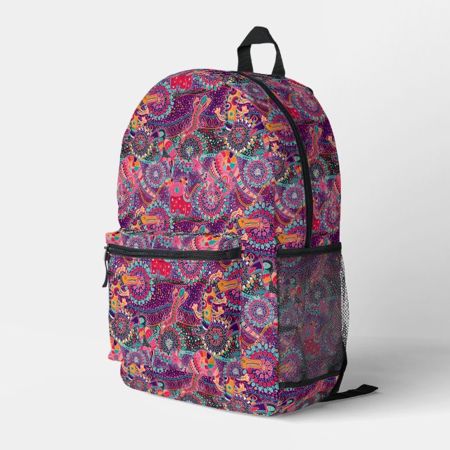 Sac À Dos Imprimé Patters animaux ethnic (Coin arrière droit)