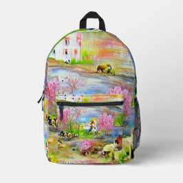 Sac À Dos Imprimé Paysage aquarelle