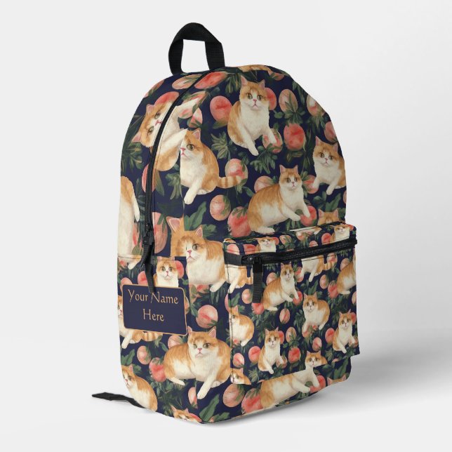 Sac À Dos Imprimé Peachy Kitten personnalisé (Coin arrière gauche)