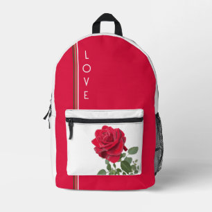 Sac À Dos Imprimé Peinture à l'huile Rose Rouge - Message d'amour