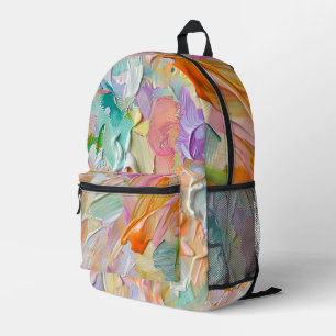 SAC À DOS IMPRIMÉ PEINTURE COLORÉE PASTEL BROUILLÉS RESSEMBLENT ABST