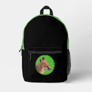 Sac À Dos Imprimé Peinture de Renard Rouge - Art Original sur la Fau