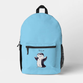 Sac À Dos Imprimé Pengu Happy Penguin Kids Black-SkyBlue