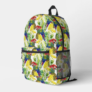 Sac À Dos Imprimé Perroquets Et Fruits Tropicaux