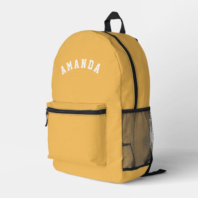 Sac À Dos Imprimé Personalised Yellow Kids Back to School (Coin arrière droit)