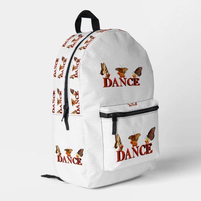 Sac À Dos Imprimé Personalize Dance sign with butterflies  (Coin arrière gauche)