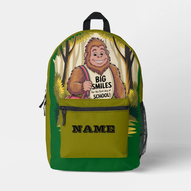 Sac À Dos Imprimé Personalized Bigfoot Big Smiles School (Recto)