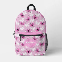 Sac À Dos Imprimé Personalized Pink Girly Butterfly Kawaii Backpack