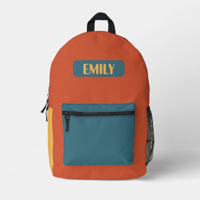 Sac À Dos Imprimé Personalized Preschool Backpack – Retro Color Bloc (Recto)