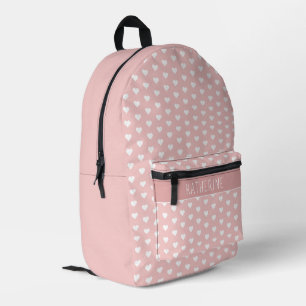 Sac À Dos Imprimé Personnalisé Cute Hearts Motif rose