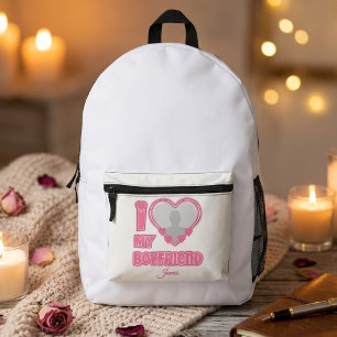 Sac À Dos Imprimé Personnalisé J'aime mon petit ami – Ajouter une ph