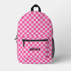 Sac À Dos Imprimé Personnalisé Moderne Candy À damiers Rose