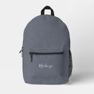 Sac À Dos Imprimé Personnalisé Moderne Elégant Linge Bleu Gris