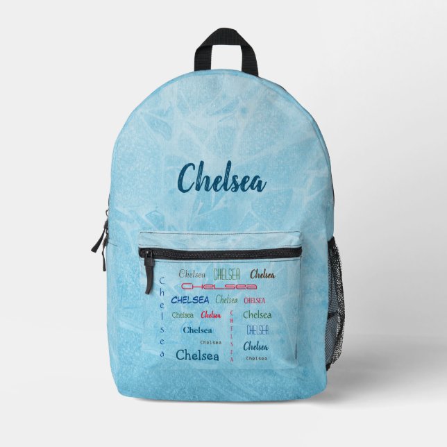 Sac À Dos Imprimé Personnalisé Nombres Aquarelle Personnalisée Frost (Recto)