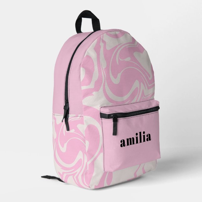 Sac à dos imprimé personnalisé rose bébé mignon (Coin arrière gauche)