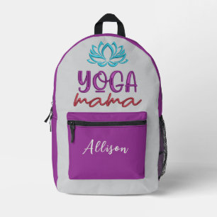 Sac À Dos Imprimé Personnaliser du devis "Yoga Mama" Fleur Zen Yoga
