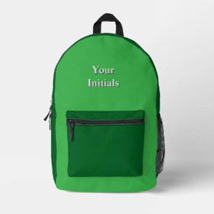 Sac À Dos Imprimé Personnalisez Avec Vos Initiales Vert + Vert