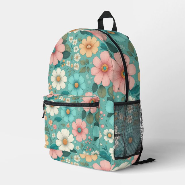 Sac À Dos Imprimé Pétales Pastel (Coin arrière droit)