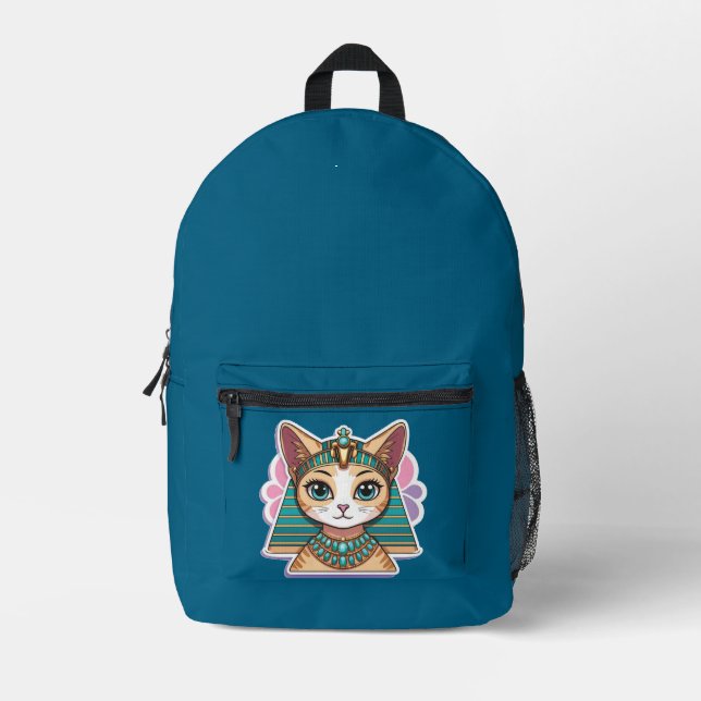 Sac À Dos Imprimé Pharaon unique Chat égyptien Style tendance et élé (Recto)
