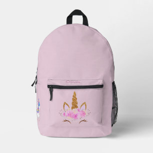 Sac À Dos Imprimé Photo de chapeau de licorne rose nommée Retour à l