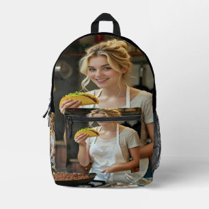 Sac À Dos Imprimé Photo de manger des tacos Personnaliser